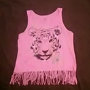 Pink Fringe Tank Top
